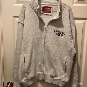 Harvard Gray Zip Up Sweater